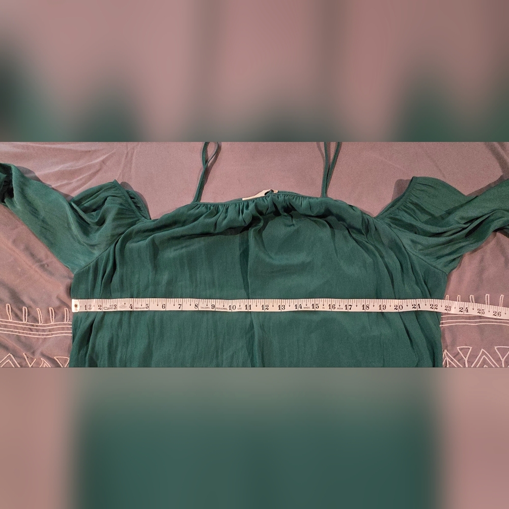 Maje Emerald Green Off The Shoulder Dress Size 3(L) - Picture 3 of 7